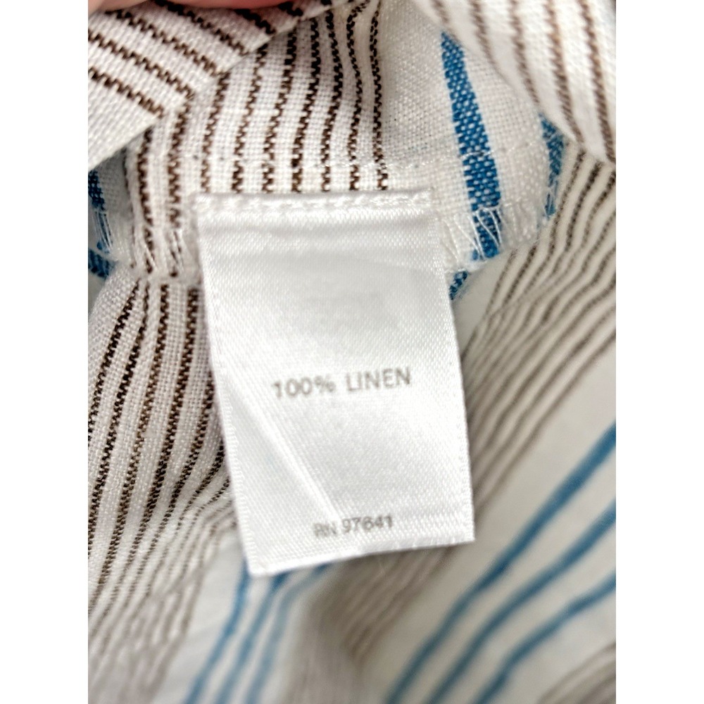 J. Jill‎ Love Linen S Striped Sleeveless  Maxi Linen Dress Pockets Coastal - Picture 11 of 11
